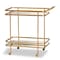 Baxton Studio Destin Modern Glam Brushed Gold Finished Metal and Mirrored Glass 2-Tier Mobile Wine Bar Cart 181-11196-Zoro - alternate 1